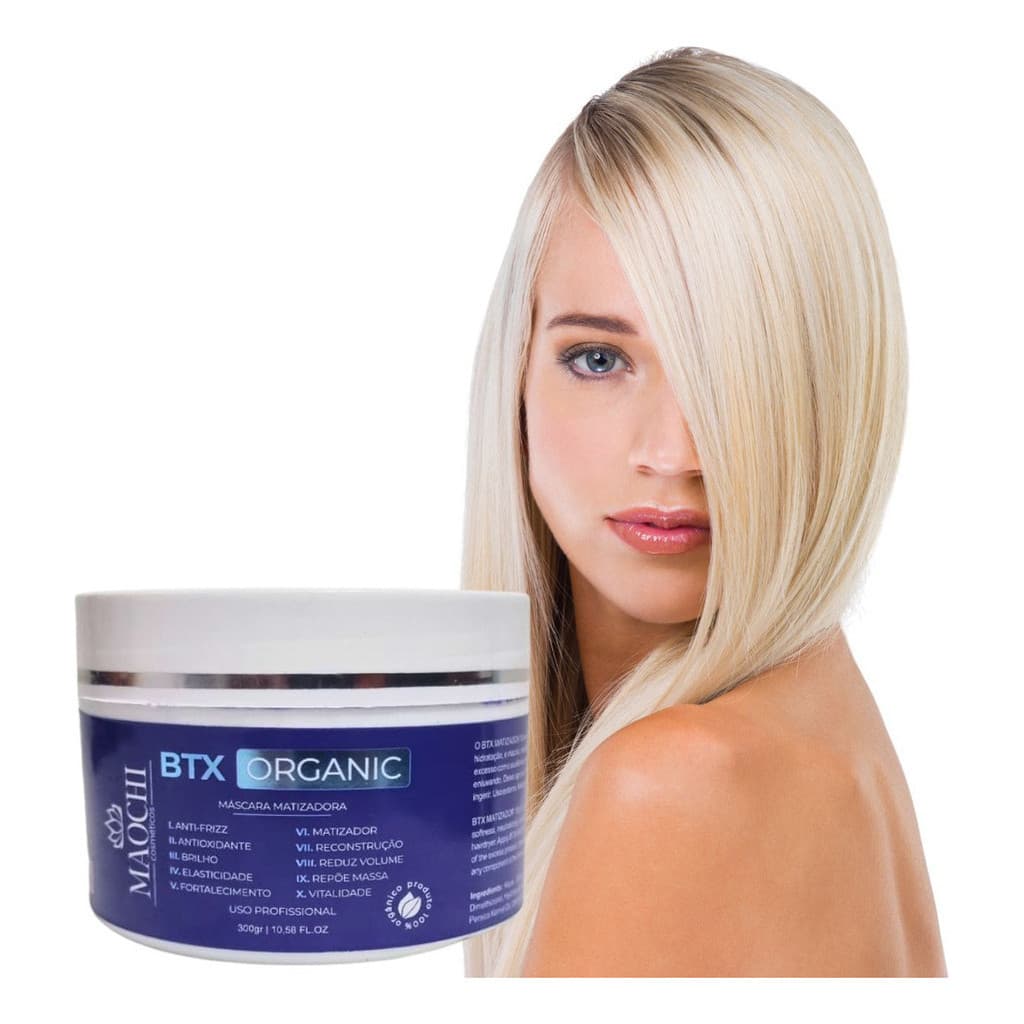 BTX Oganic Máscara Matizadora Desmarelador E Fortalicimento Alisante 300g