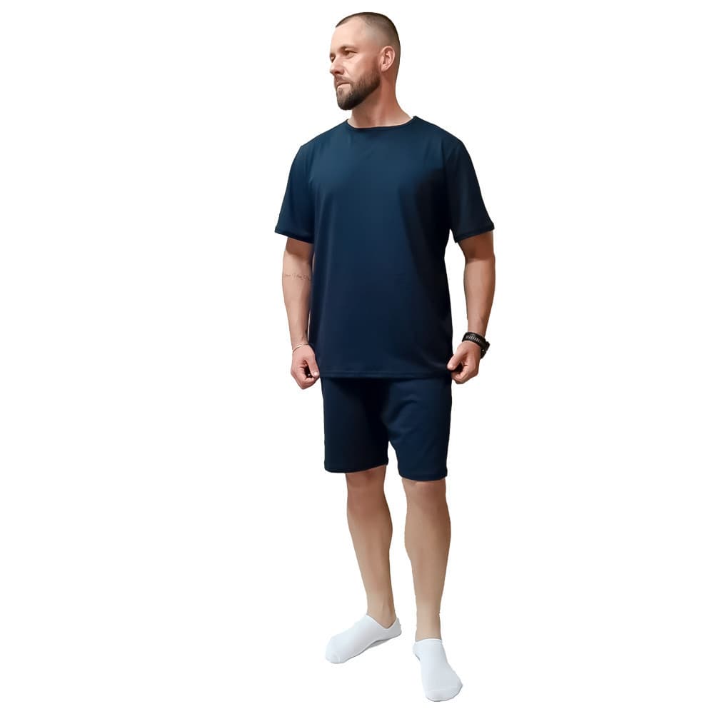 Kit Camiseta + Bermuda + Bolsa - Conjunto Verão Masculino Pijama Masculino Curto Conjunto Pijama De Algodão + Bolsa de Brinde