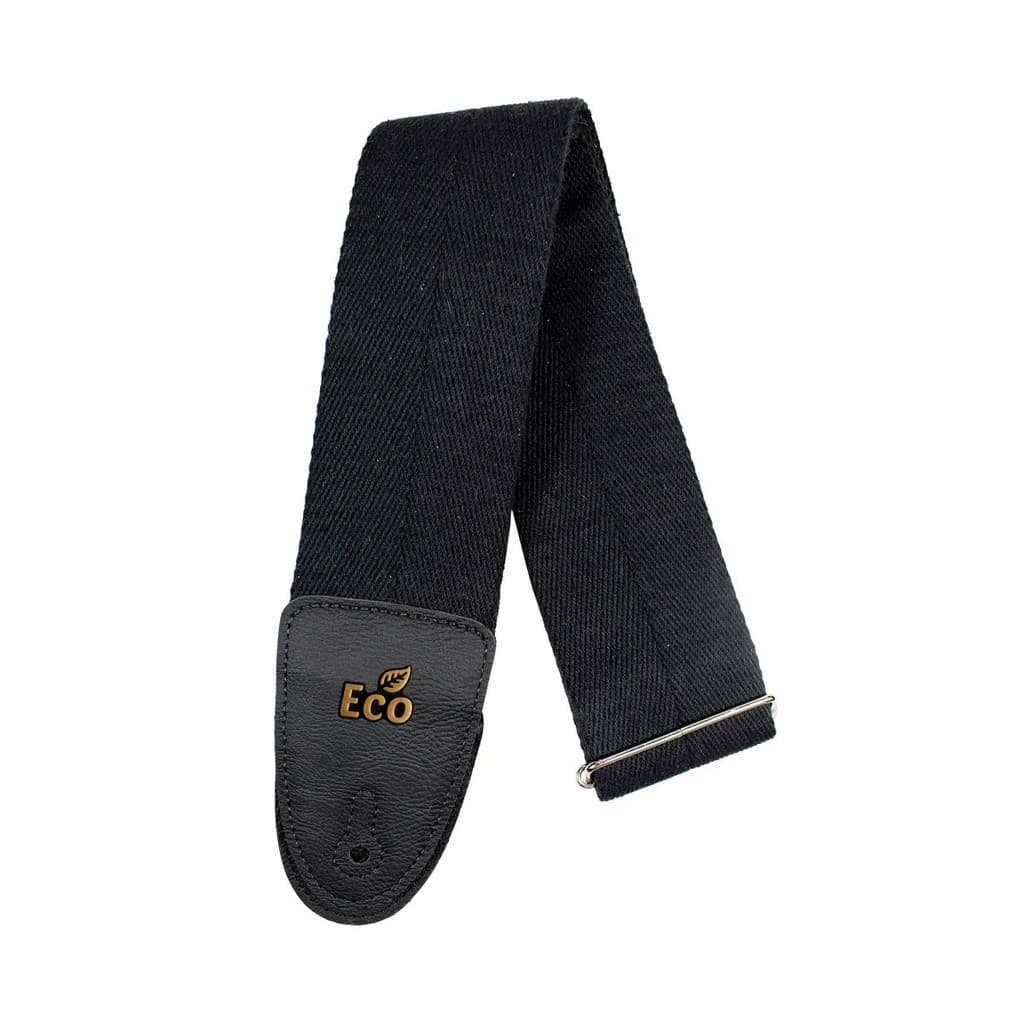 Correia Contrabaixo Algodão Eco Bass Basic 01 Black Basso Alça Ajustável Guitarra Violão Confortável