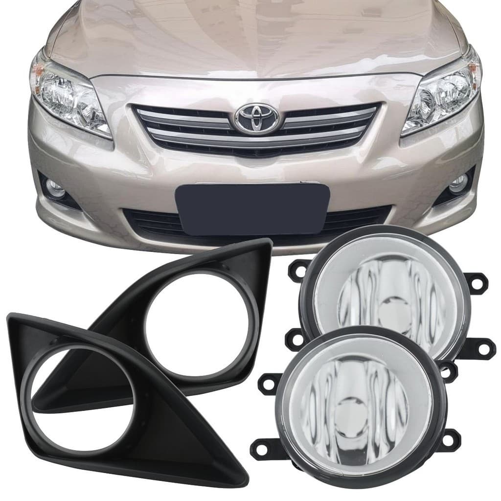 Par Farol Milha Corolla 2008 09 10 2011 + Grades Milha Com Furo