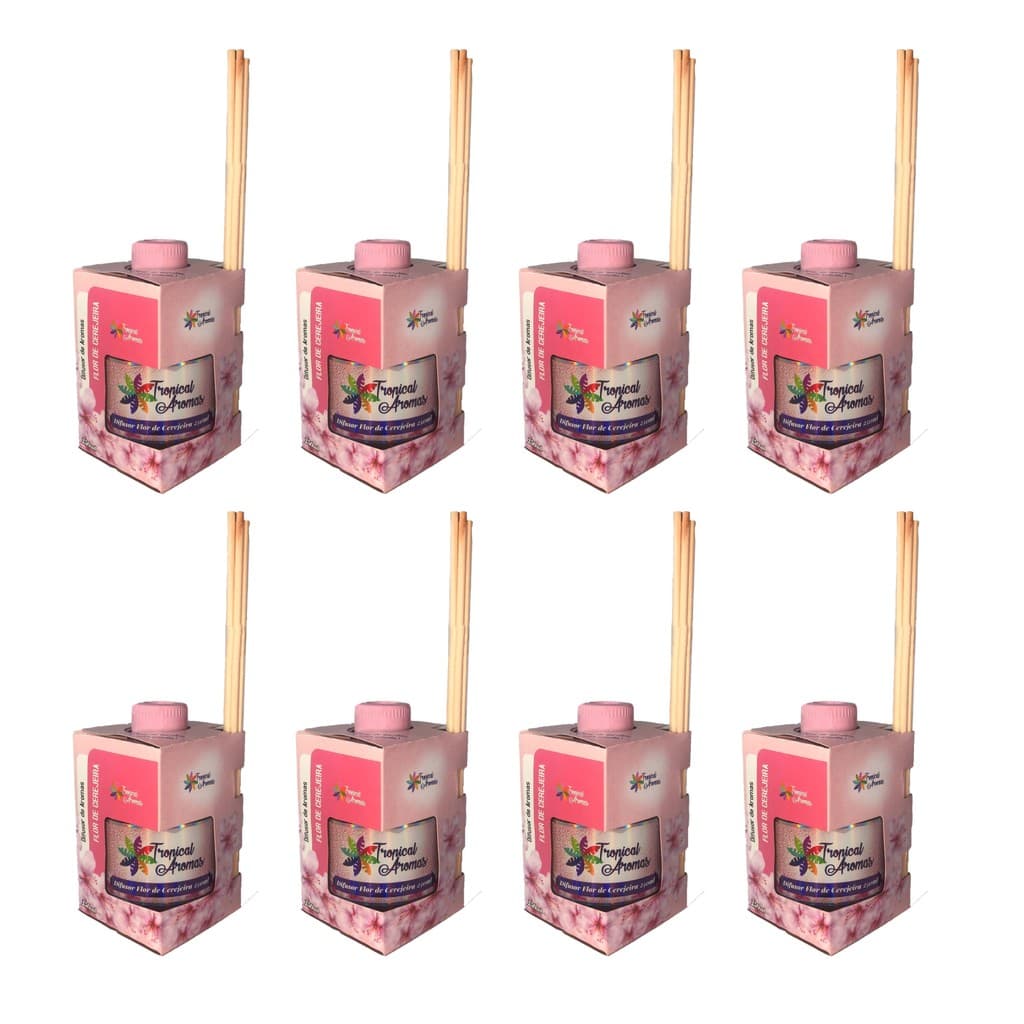 Kit 8 Difusores Aromatizantes de Ambiente 250ml Tropical Aromas