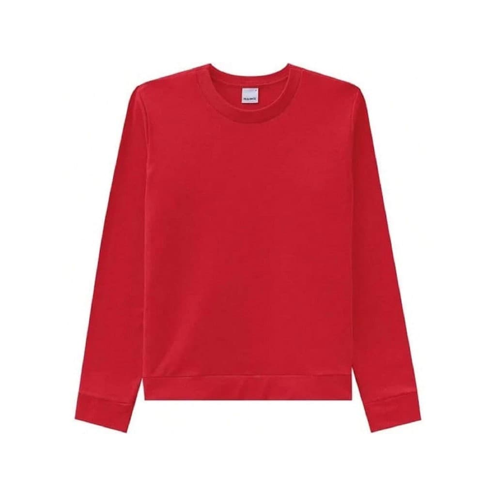 Blusão Básico Feminino Manga Longa Em Moletom Stretch Roxo - MALWEE