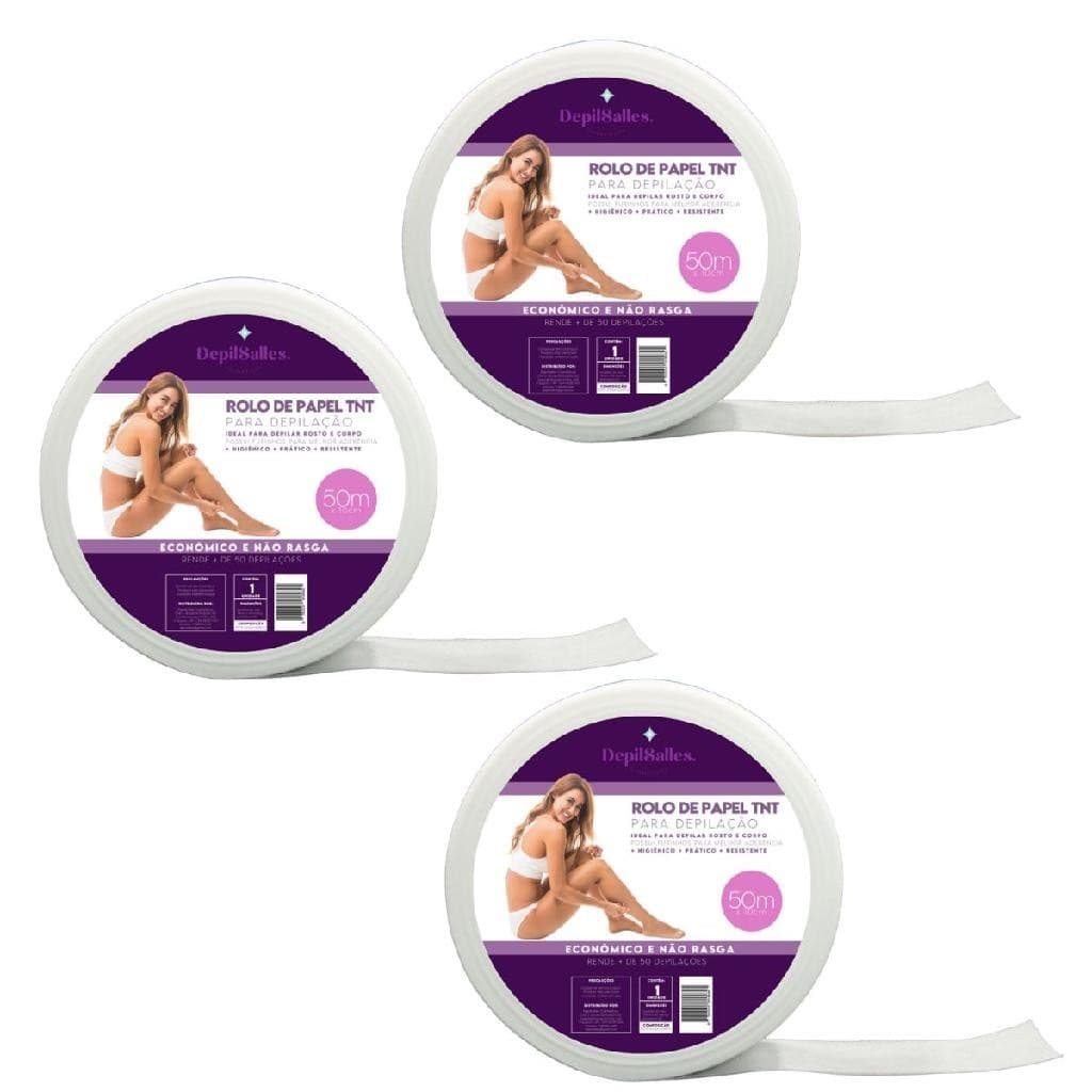 Kit 3 Rolo Papel TNT para Depilação DepilSalles - 50M X 10CM