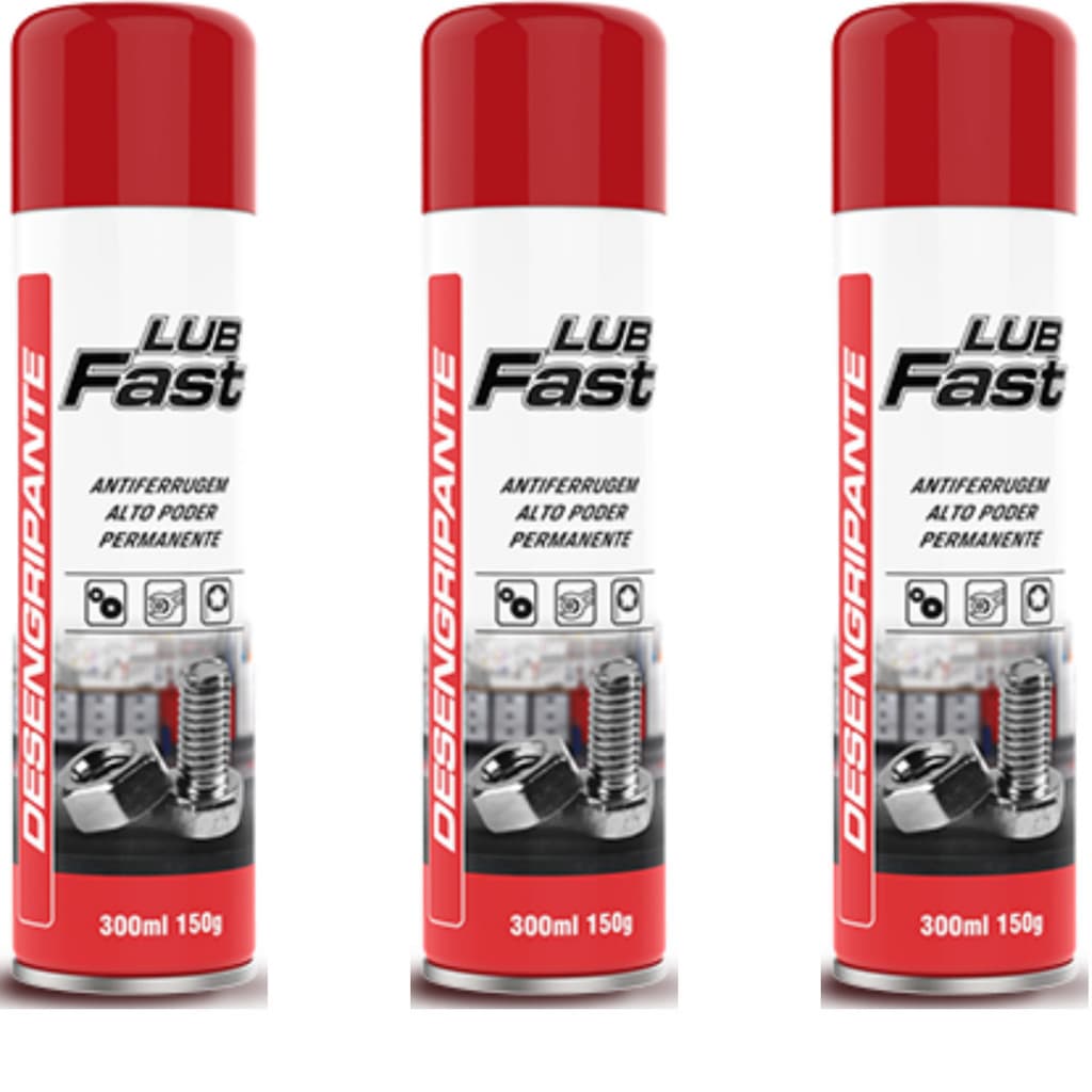 3 Óleo Spray Desengripante Antiferrugem LubFast 300ml Top
