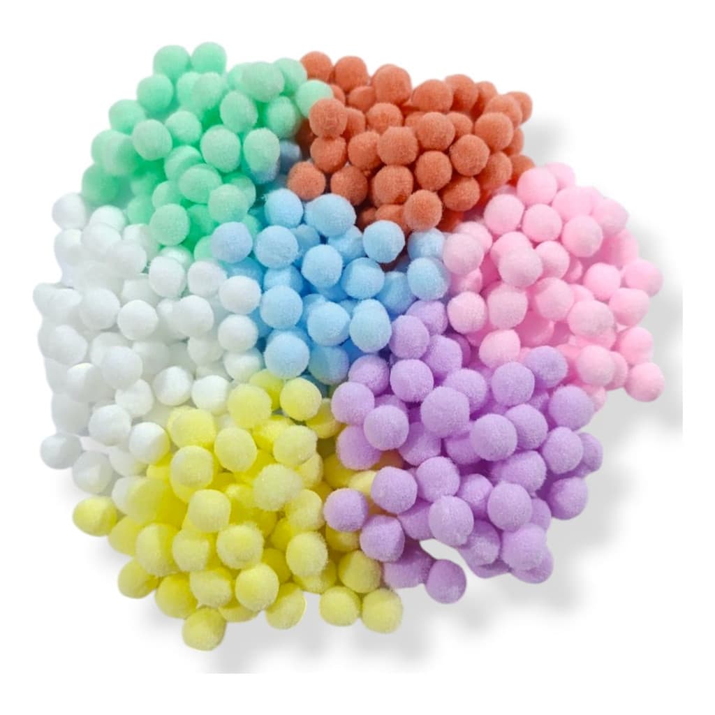500 MINI POMPONS FOFINHOS 08mm -  MINI POM-POM SOLTO - PACOTE C/ 500 UNIDADES