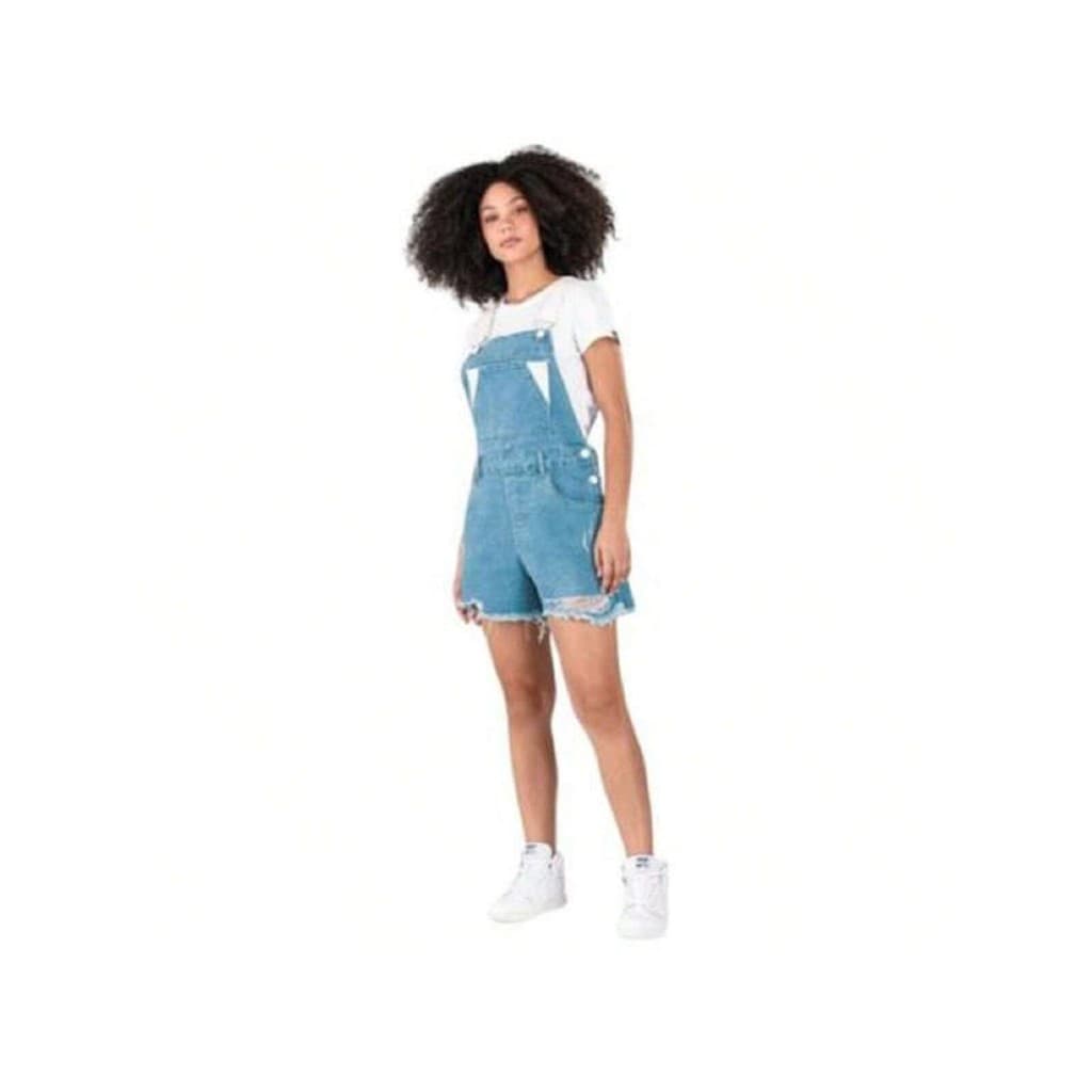 Jardineira Jeans Feminina Destroyed - ENFIM