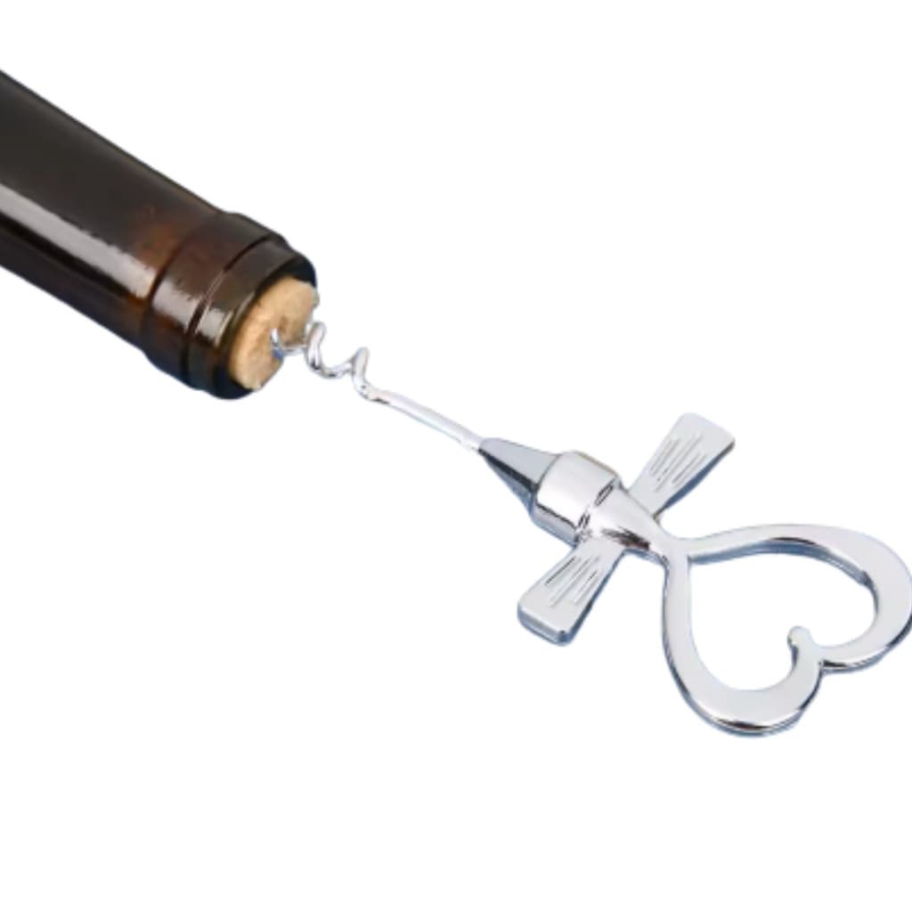 Saca Rolha Abridor De Garrafa Em Formato De Coração Metal 12cm