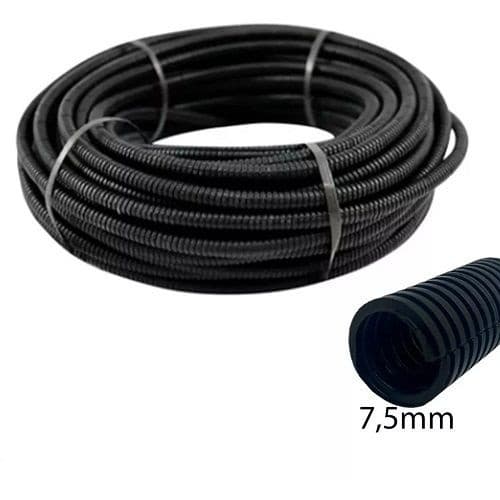 Rolo Conduite Espaguete Corrugado 7,5MM 1/4 20 Metros Com Corte