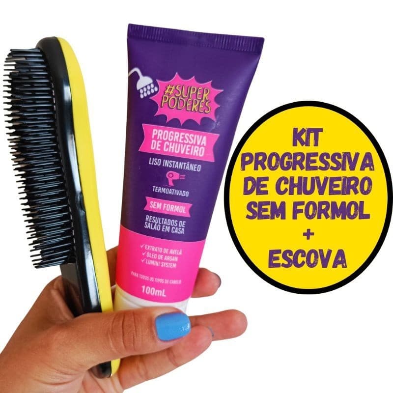 Progressiva de Chuveiro com Escova Alisadora para Cabelos Lisos e Brilhantes Transformação Prática