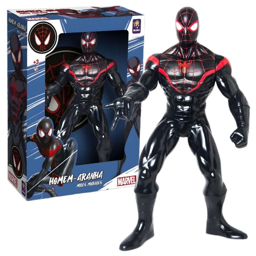 Boneco Grande Homem Aranha 45CM ARTICULADO Spider-Man Miles Morales Marvel Aranhaverso - ORIGINAL