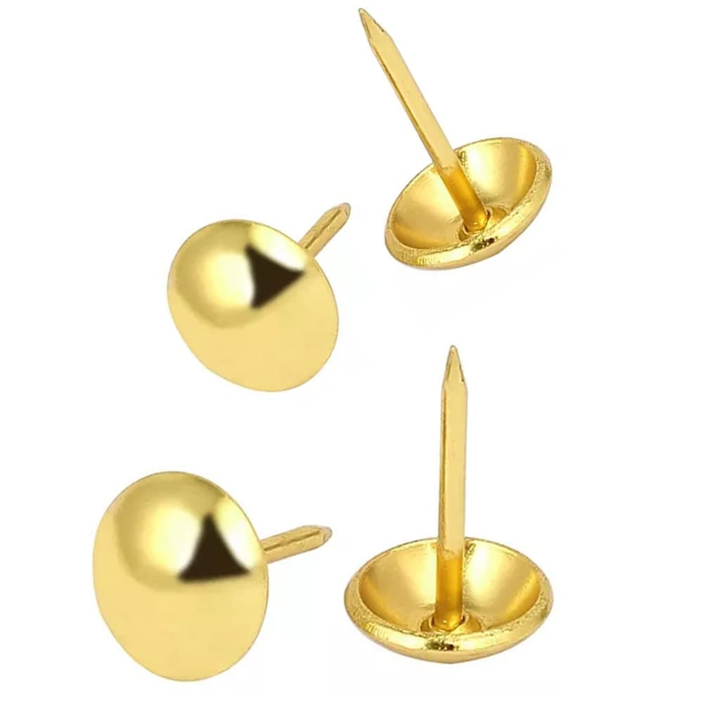 TACHINHA PERCEVEJO LATONADO DOURADO COM 100 PECAS 11X10MM