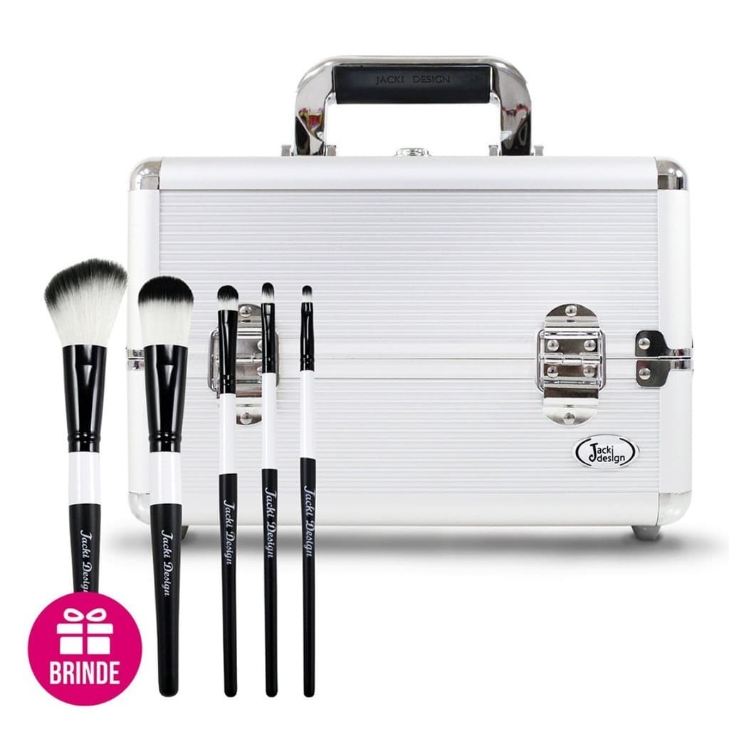 Maleta de Maquiagem Caixa Mala Organizadora Vazia Make Designer Manicure Cabeleireira 3 Bandejas