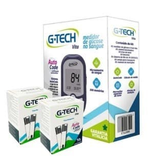 Kit Medidor De Glicose G-Tech Vita + 110 tiras