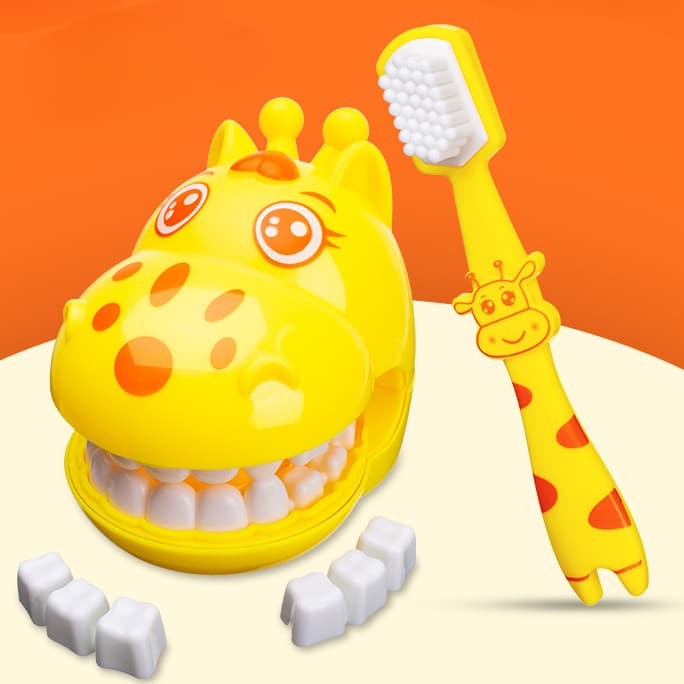Crianças Simulador Dentista Brinquedo Dos Desenhos Animados Girafa Dente Modelo Acessórios Divertido Interativo Jogando