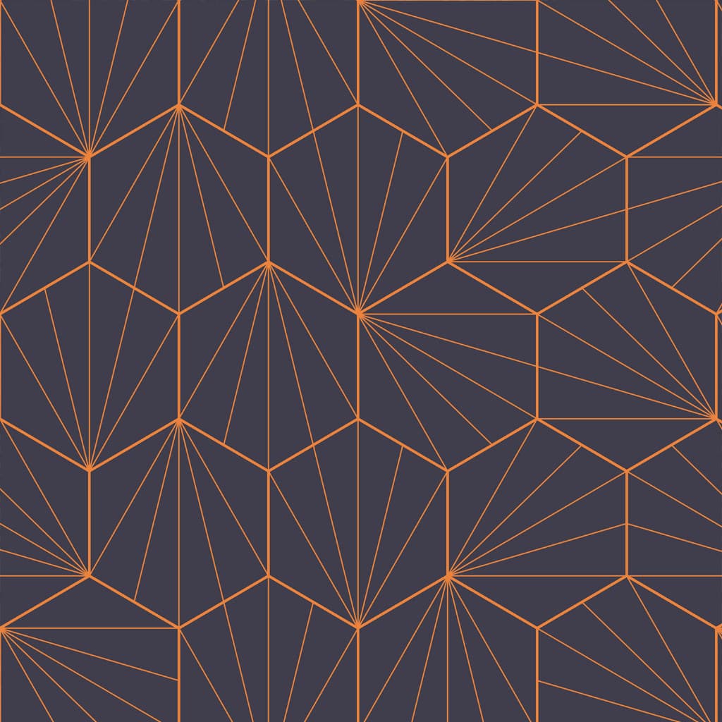 Papel De Parede Geométrico Colmeia Vetor Laranja - 1,50x0,50m