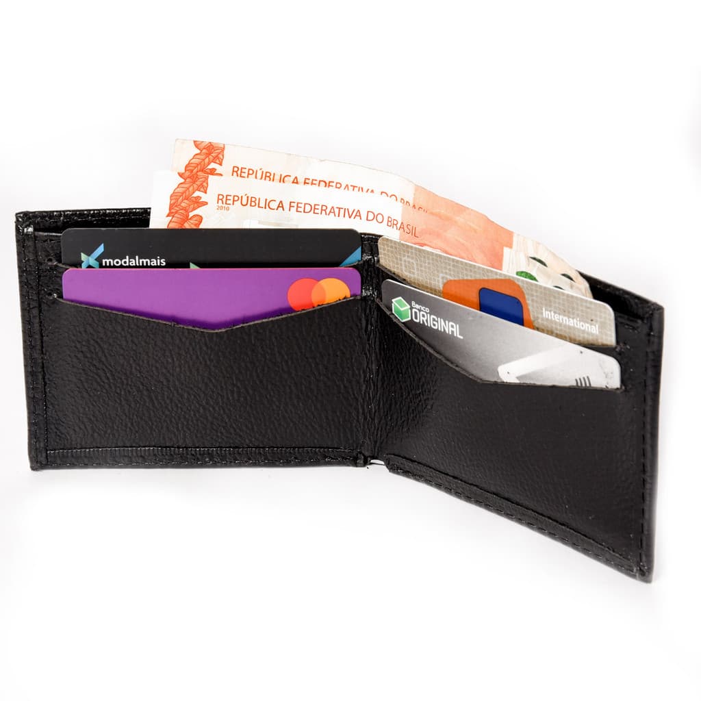 Carteira de Couro Legitimo Masculina Porta Cartão Cédulas CNH