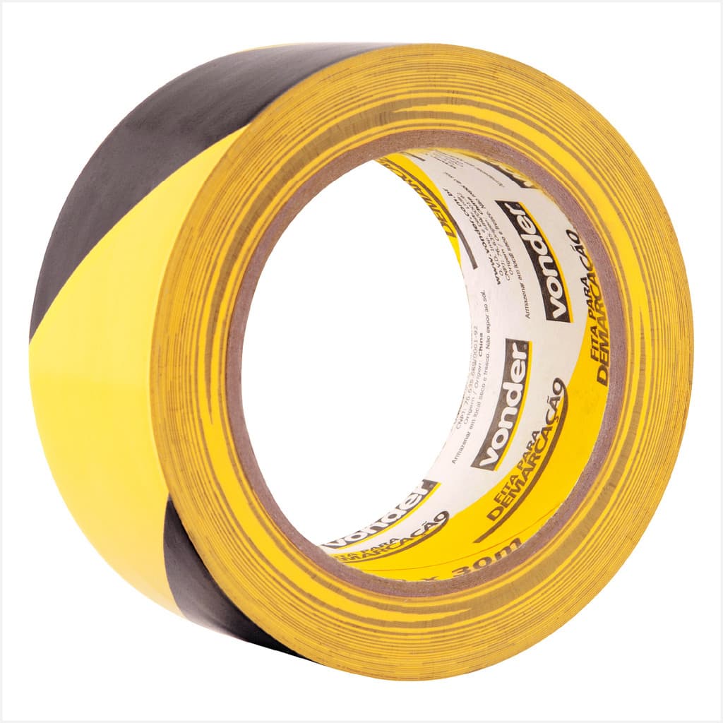 Fita adesiva para demarcação 48 mm x 30 m zebrada - Vonder