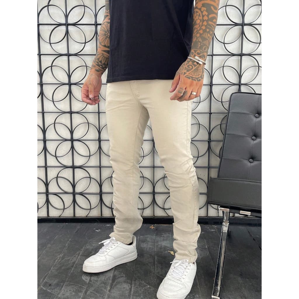 Calça Sarja Masculina Skinny sport fino bolso embutido