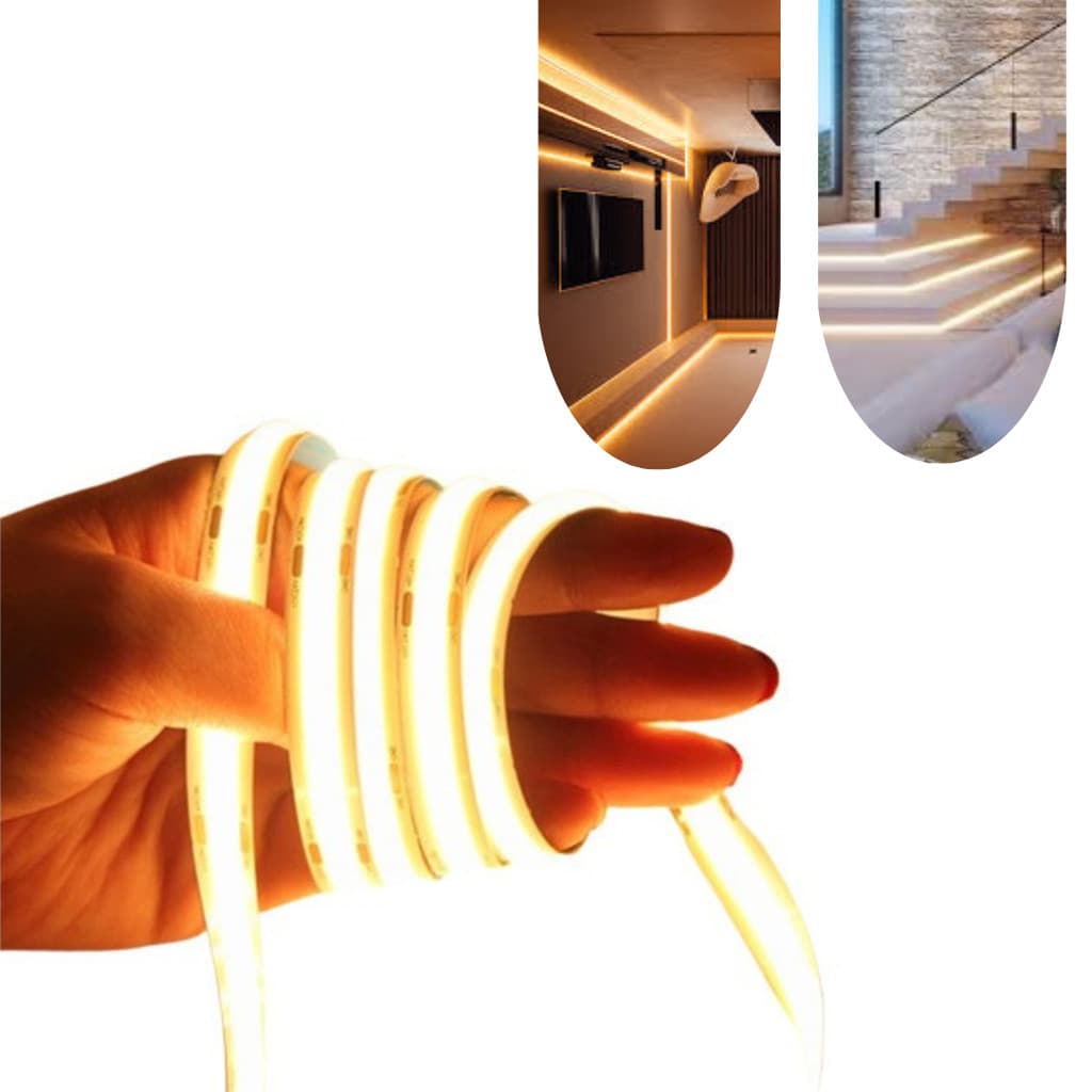 Fita Led Cob Rolo 5mts Ip20 6500k 18w  (BRANCO FRIO - 24V)