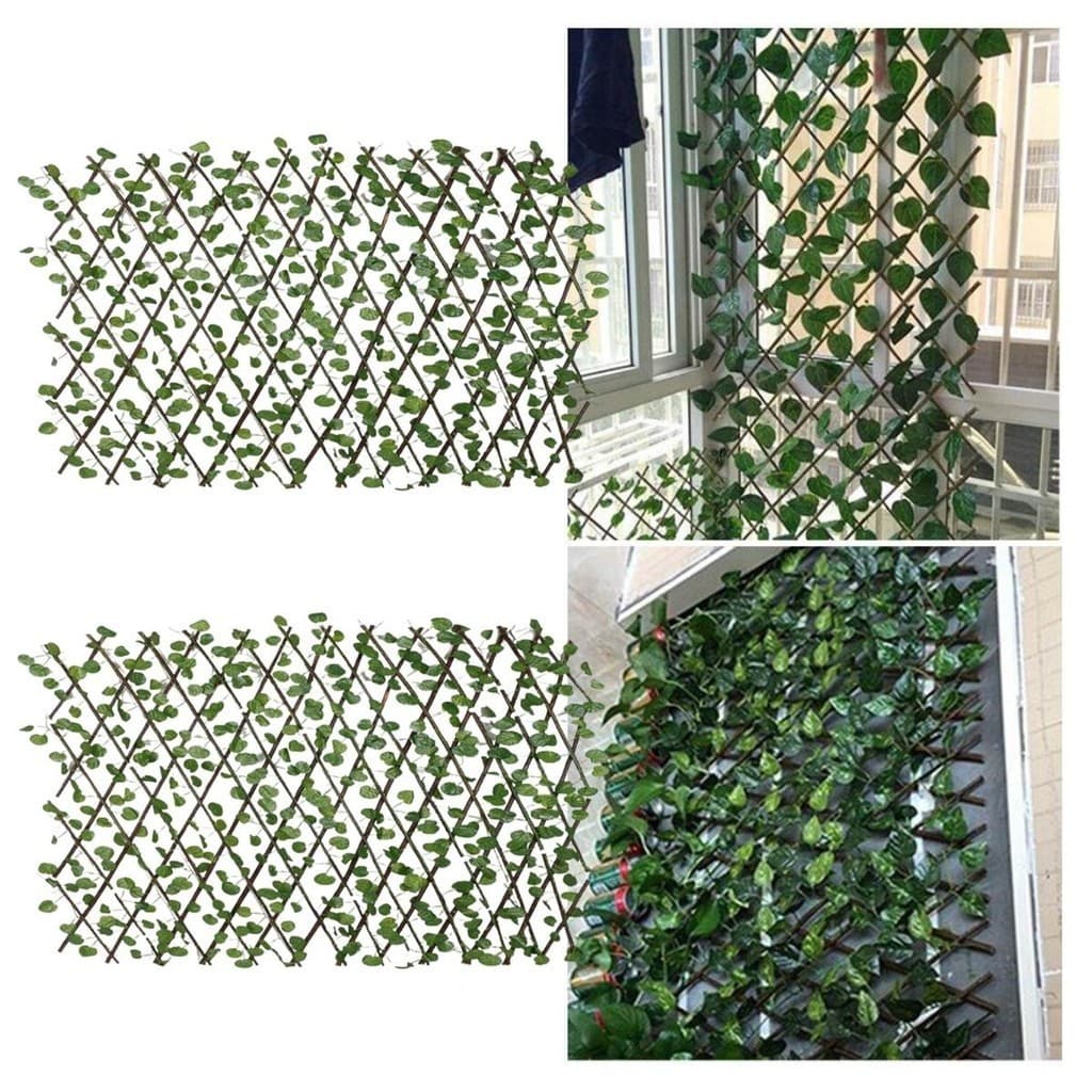 Kit 2 Treliça Gradil Hera Cerca Painel Madeira 2 mts x 50 cm