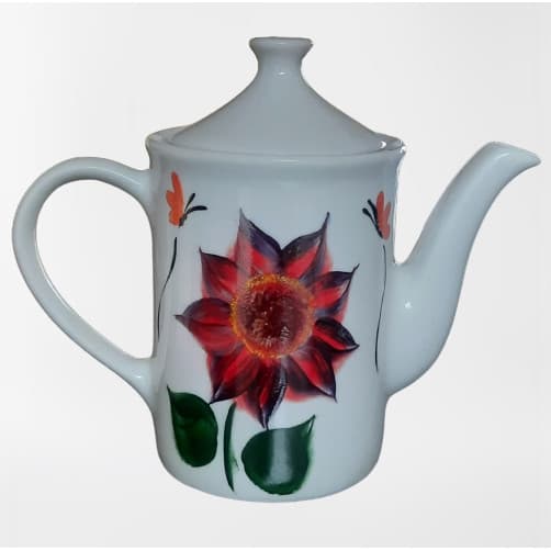 Bule 700ml bico longo Café, Chá, Leite - Porcelana Decorada à Mão