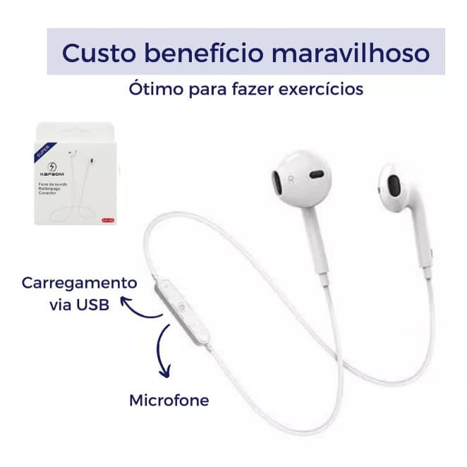 Fone ouvido sem fio S6 compativel via bluetooth