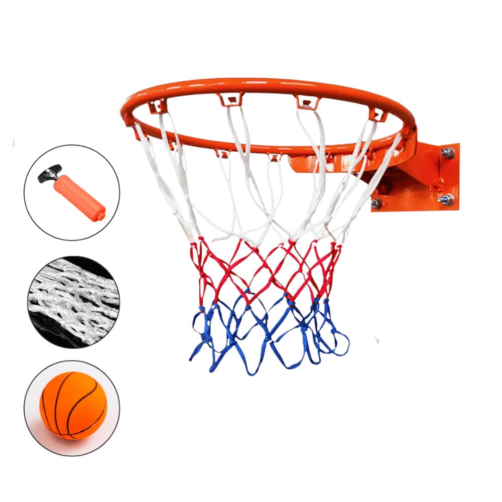 Cesta De Basquete Aro Basketball De Ferro Cesto Grande Rede Nylon Bola Menino Brinquedo