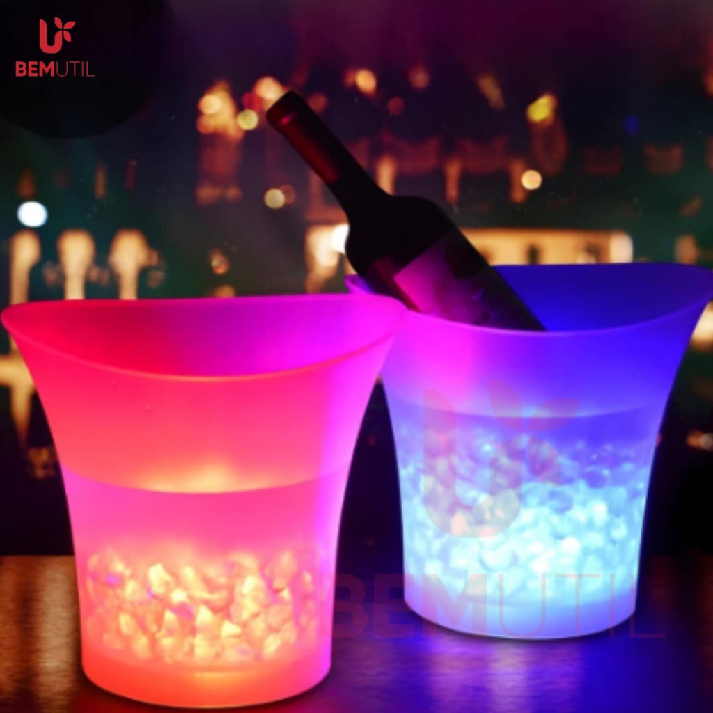 Novo Balde de gelo com led e caixa de som bluetooth