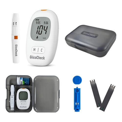Kit Glicemia Glicocheck Aparelho + Lanceta Lancetador Tiras.