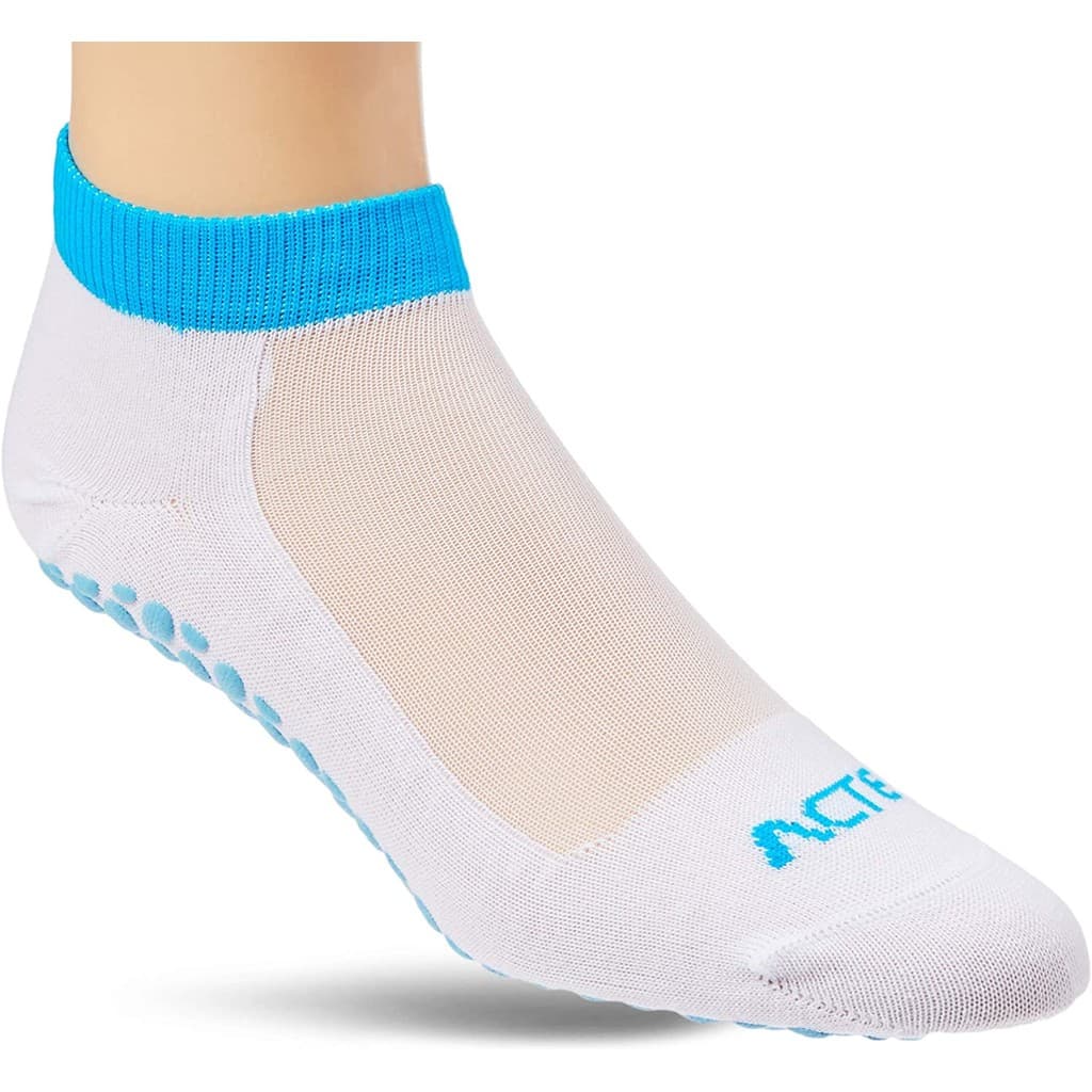Meia para Pilates Acte Sports - Branco Turquesa - 34/38