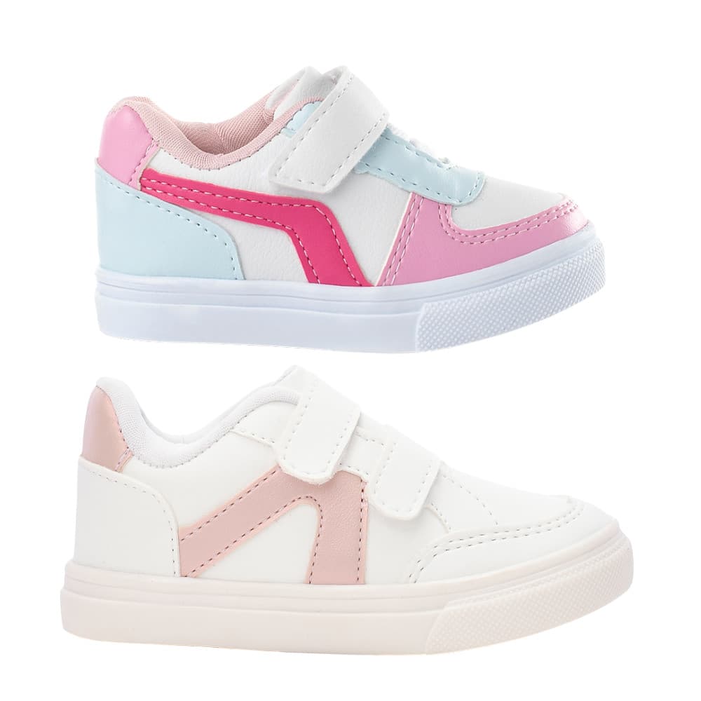 Combo Infantil 2 Pares Tênis Recortes Menina Funfy 3475A