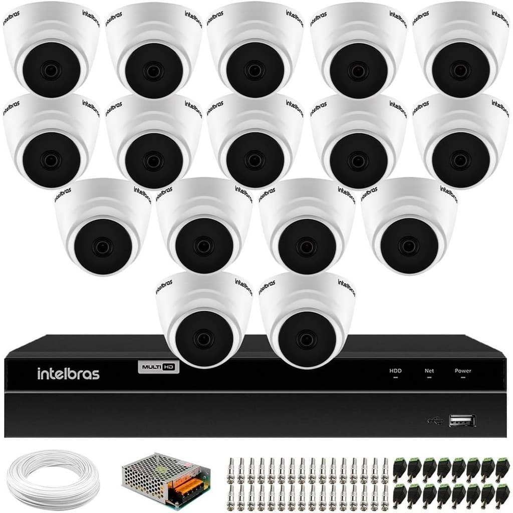 Kit 16 Câmeras Intelbras VHL 1120 D DVR MHDX 1216 Full HD