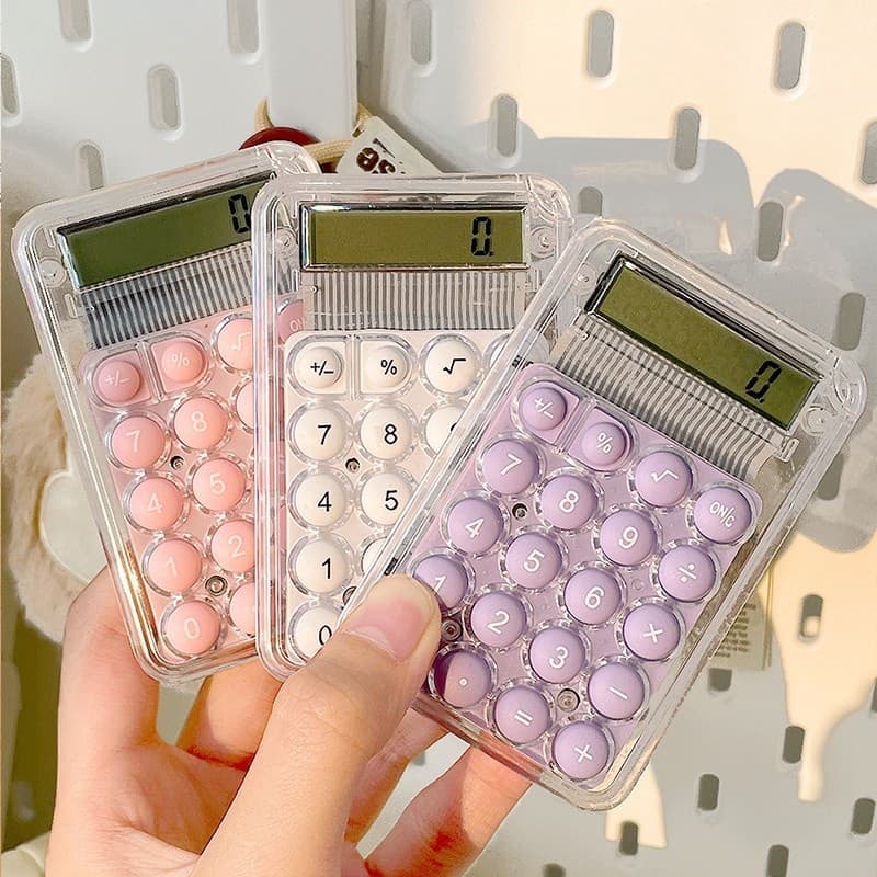 Calculadora Eletrônica De 8 Dígitos HD Colorida Transparente Para Estudantes De Macarrão Papelaria criativa presente prêmio material estudantil Material de escritório