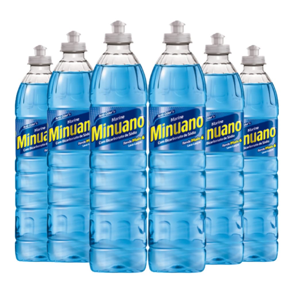 Kit 6 Detergente Lava Louças Minuano Marine 500ml