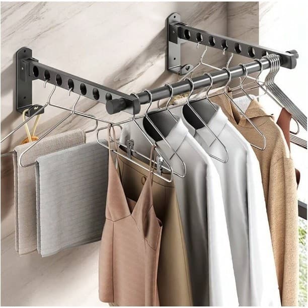 Suporte Varal De Parede P/ Secagem Roupa Retratil Duplo