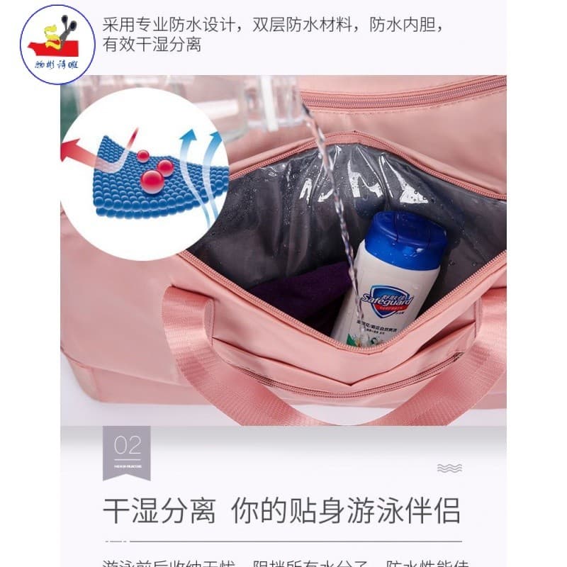 WSX Bolsa de natação de grande capacidade Bolsa de ginástica com separação seca e úmida Homens Mulheres Bolsa de armazen