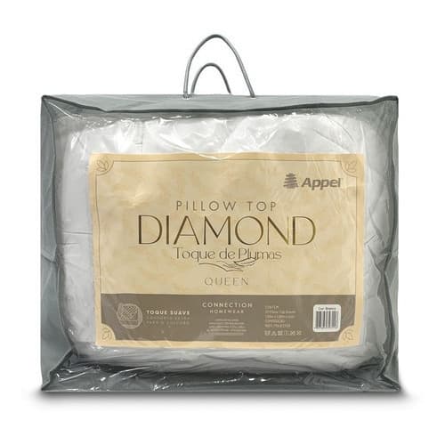 Protetor De Colchão Pillow Top Toque De Plumas Casal Appel Diamond 1,38x1,88 Pluma Cama De Hotel