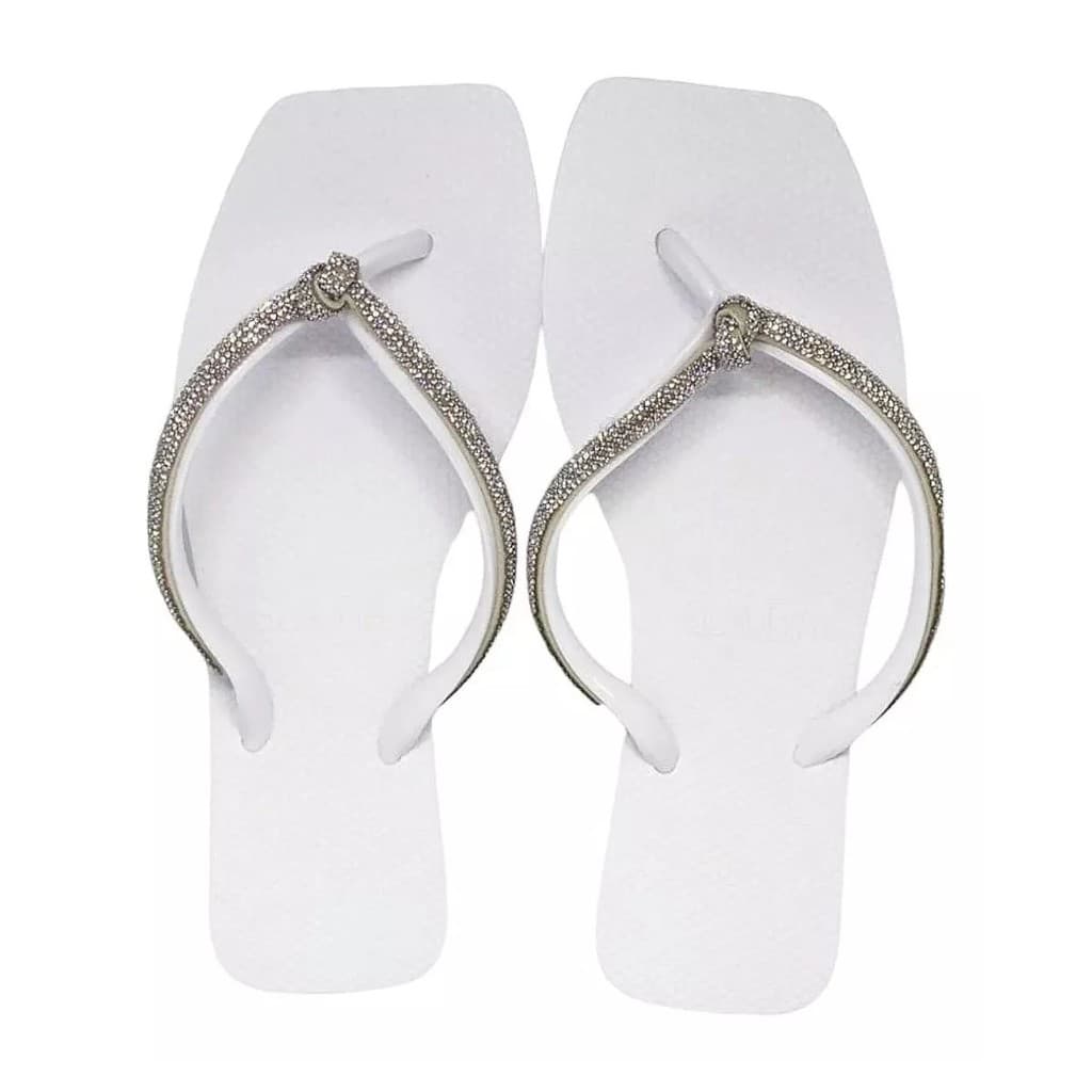 Chinelo Sua Cia Strass Diamond Rasteirinha Precata Feminina
