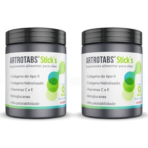 2 Un Artrotabs Stick's Avert Suplemento Para Cães 30 Stick's