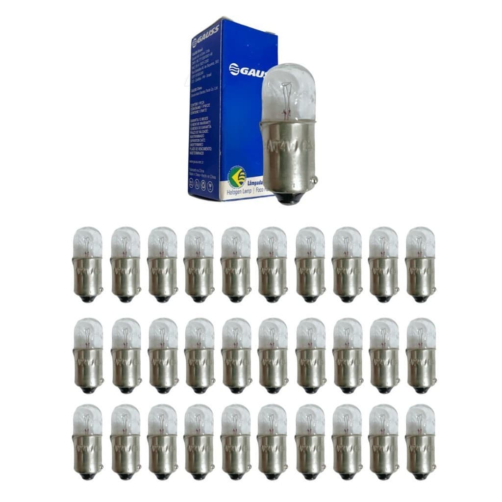 Kit 30 Lampadas Miniatura 69 24V 4W T4W Luz do Painel e Meia Luz Gauss GL0069A