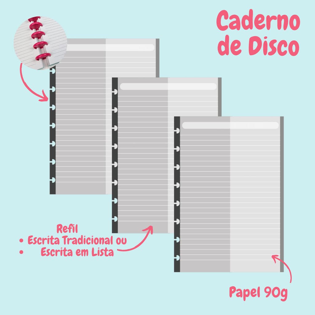 Refil para Caderno de Disco (Caderno Inteligente) - 2 Cores