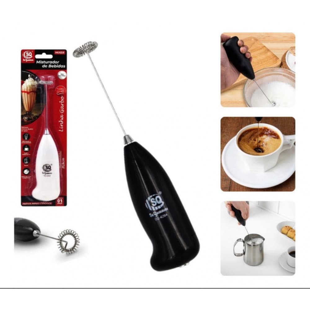 Misturador de Bebidas Eletrico Mini Mixer Portatil Cafe Mix