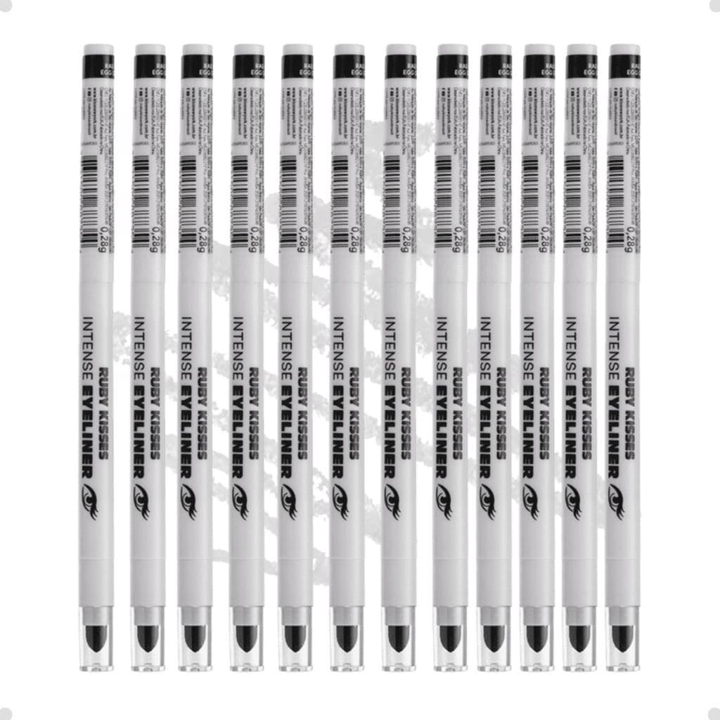 Kit Lápis Retrátil de Olhos Ruby Kisses Intense Eyeliner Egg Shells Com 12 RAE06BR