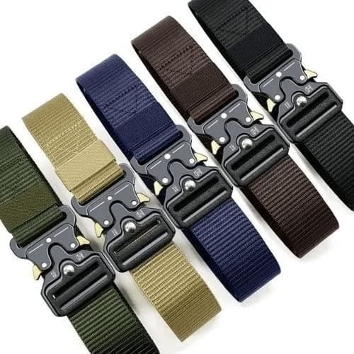 Moda Cinto Largo Masculino Nylon Fivela Liga de Zinco e Engate Rápido