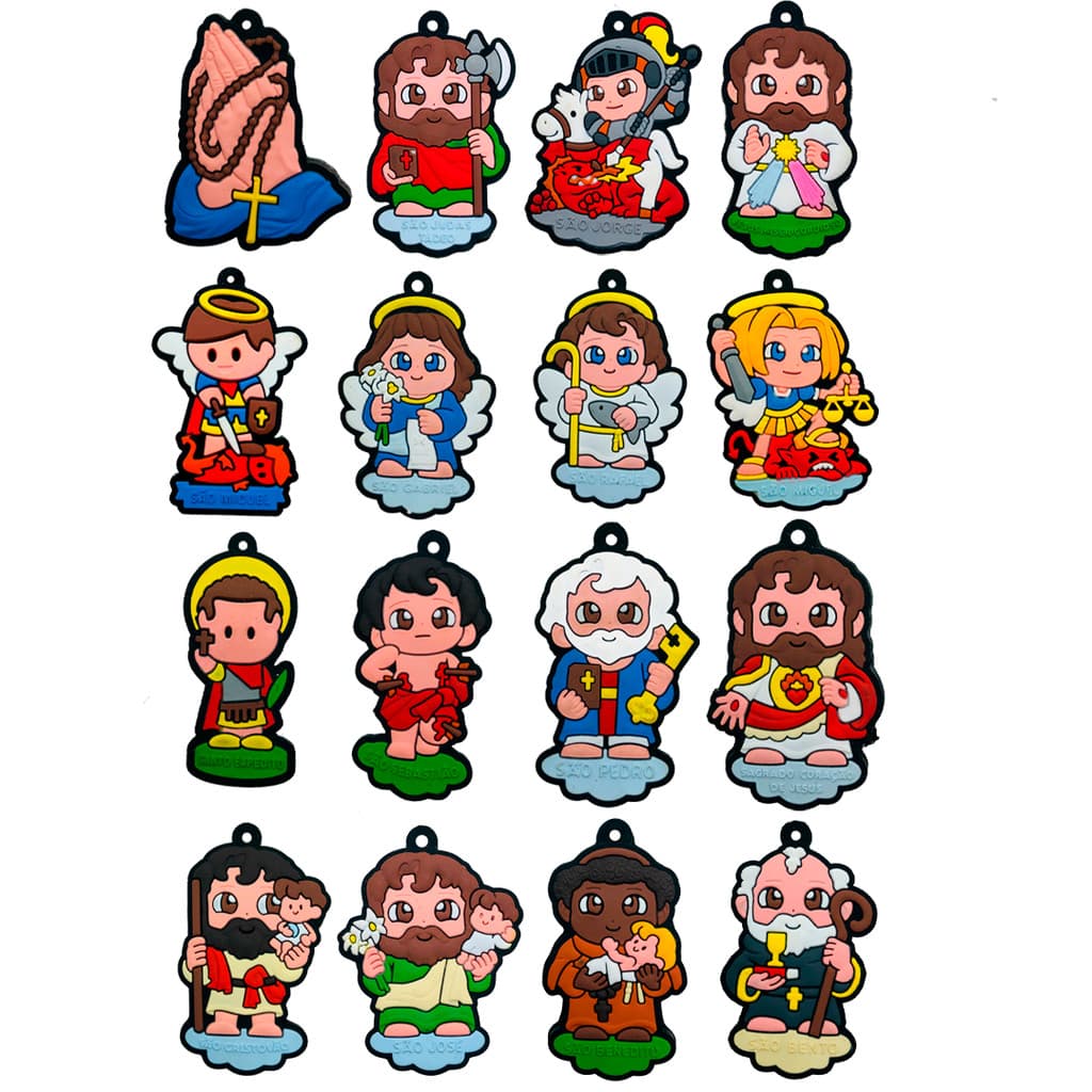 Chaveiros Emborrachados Coleção Mini Santinhos lindos