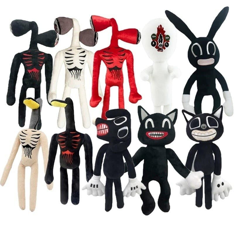 Anime sirene cabeça brinquedo de pelúcia Macio Assustador sirene cabeça boneca de pelúcia Animal gato preto brinquedo da