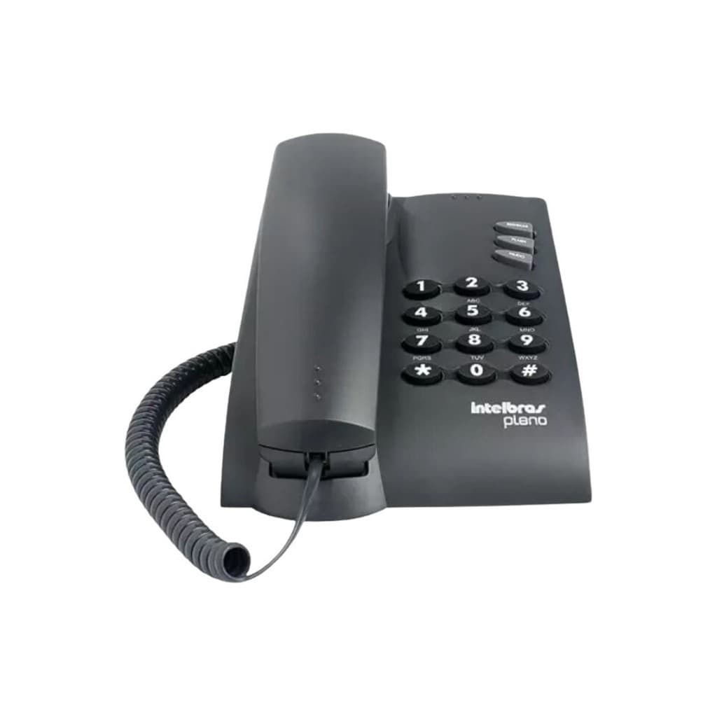 Telefone Fixo com Fio Intelbras Pleno sem chave cor preto