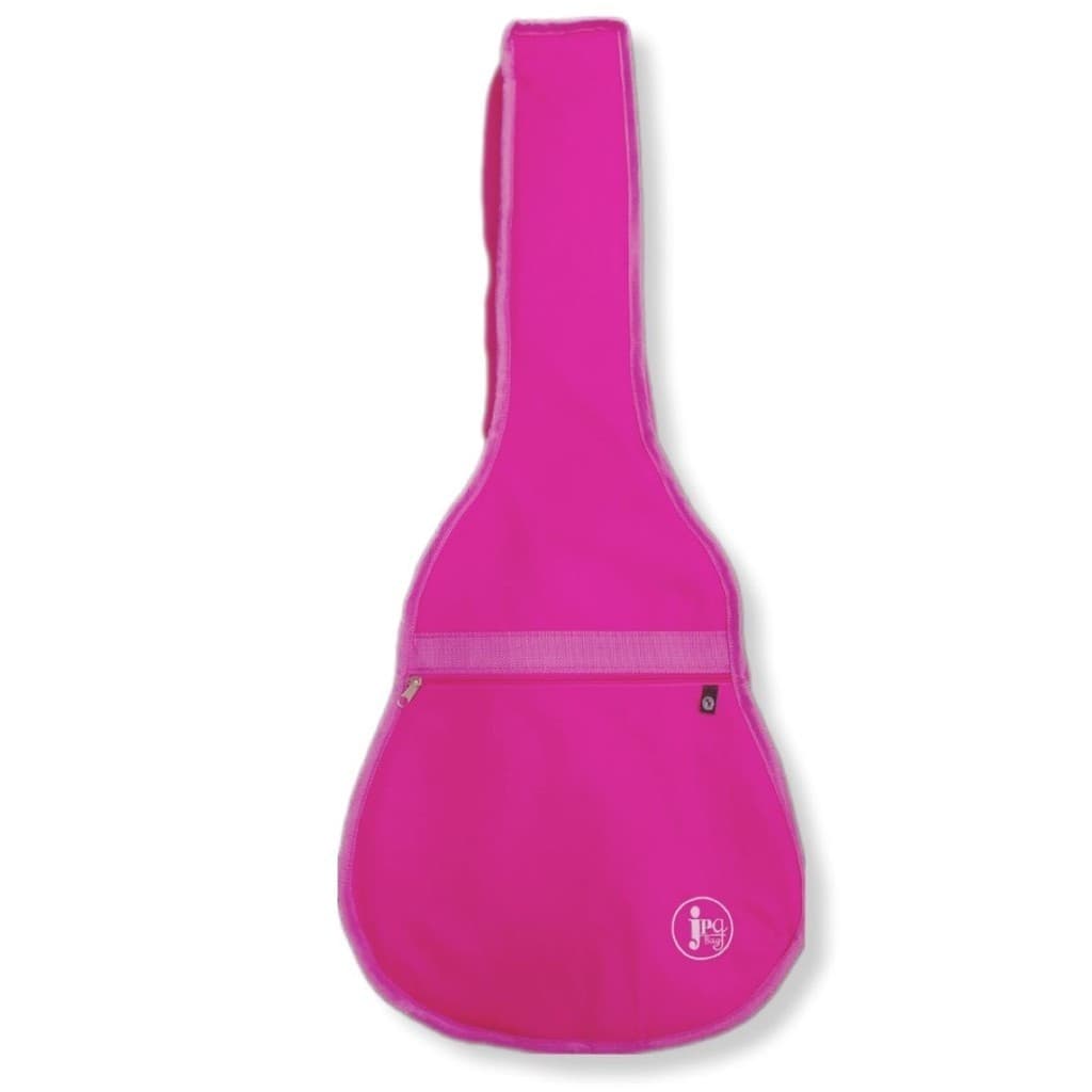 CAPA BAG VIOLÃO 3/4  INFANTIL SIMPLES EM NYLON ROSA COM BOLSO ALÇA DE MÃO E LATERAL CRIANÇA JUVENIL SEMI IMPERMEÁVEL