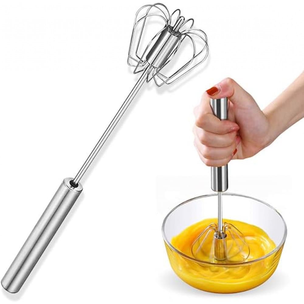 Mixer Batedor Misturador De Ovos Massa Inox Semi Automático