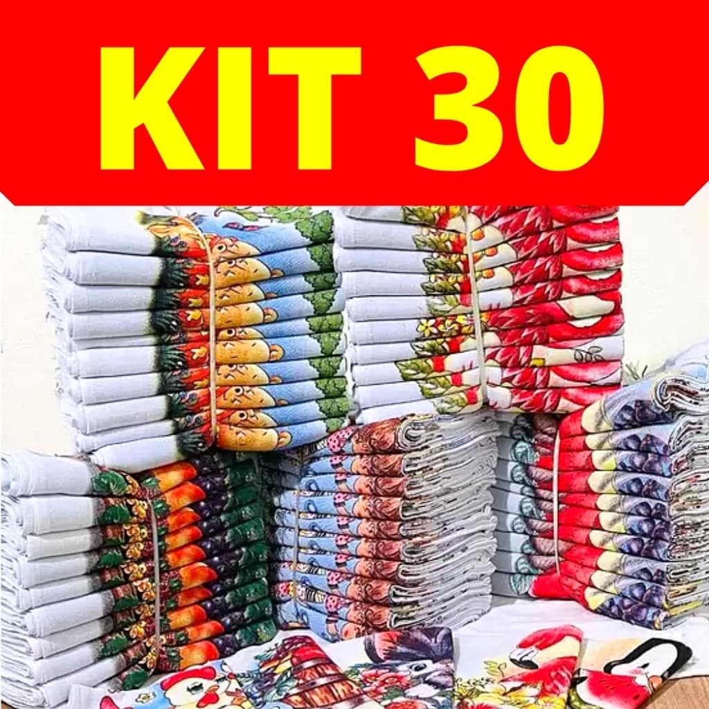 Kit 30 Panos De Prato  EUROPINHA 100% 36X62CM Algodão Estampados